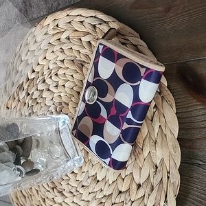 Authentic Coach wallet satin print